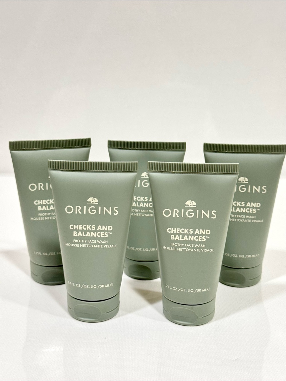 5x Origins Checks And Balances Frothy Face Wash, 1.7oz/50ml Each x 5 New Fresh